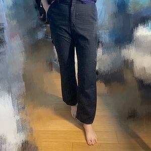 Sandro long pants - dark blue / green cross pattern